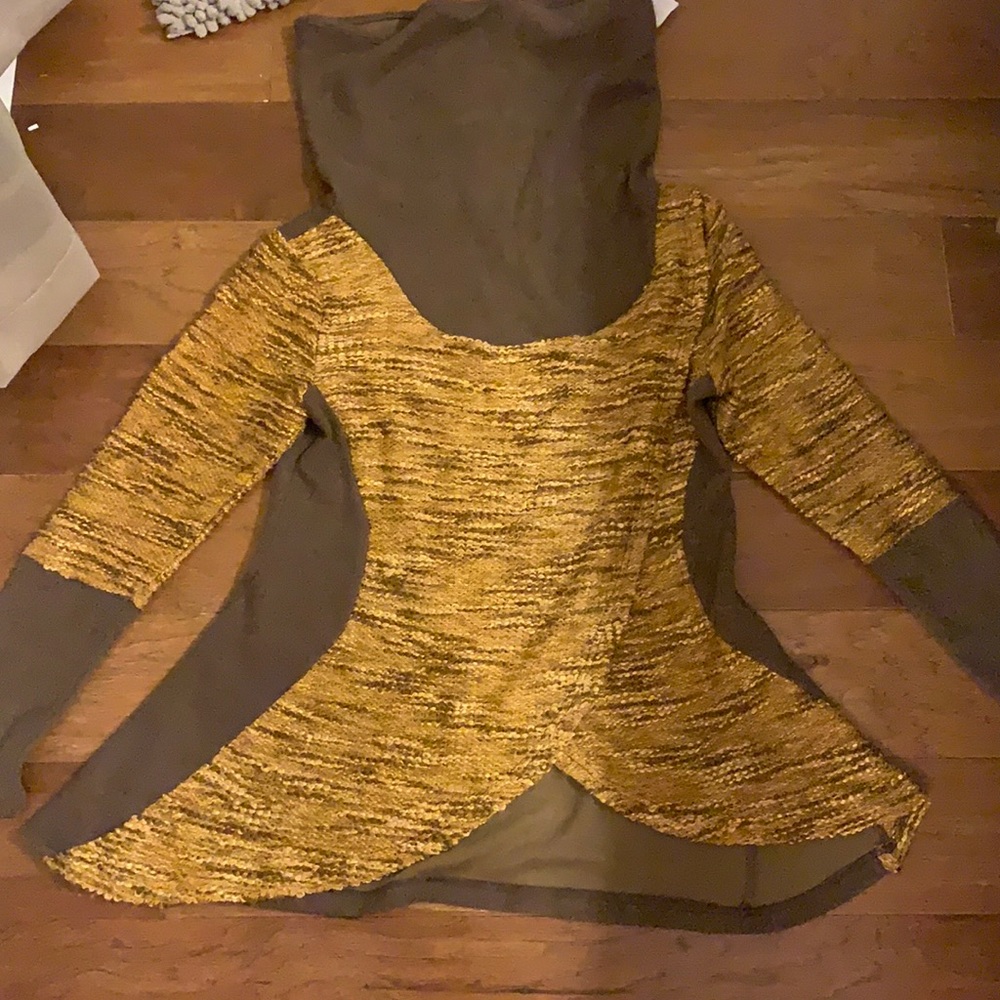 Brown and Gold Cowl neck sweater tunic
